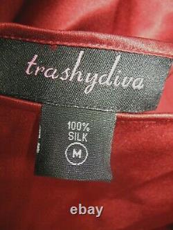 Vintage Trashy Diva 100% Silk Charmeuse Bias Cut Maxi With Train Gown Dress M