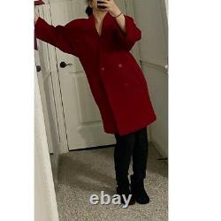 Vintage Trigere Peacoat Jacket Wool Coat Red Double Breasted Gorpcore Granola 6