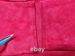 Vintage Vakko Womens Sheath Dress Size 4 Red Suede Leather Open Back PreOwned