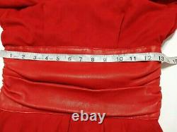 Vintage Vakko Womens Sheath Dress Size 4 Red Suede Leather Open Back PreOwned
