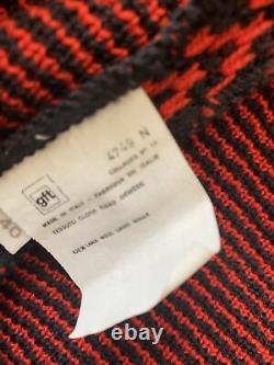 Vintage Valentino Miss V Made ITALY Wool Open Cardigan Coat Red Black Sz S M