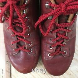 Vintage Vasque Hiking Boots Womens 9 M Highlander Ankle Booties 7526 Red Leather