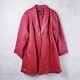 Vintage Venezia Women's Plus Size 28w Red Leather Swing Coat One Button