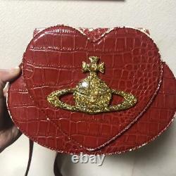 Vintage Vivienne Westwood Red Heart Crossbody Bag Sling Bag Golden Orb