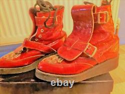 Vintage Vivienne Westwood Seditionaries Punk red patent croc skin BOY boots sz 4