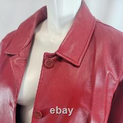 Vintage Wilsons Red Leather Coat Zipper Insulate Womens Plus 3X