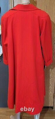 Vintage Womans Swing Coat Red Montaldos Ernst Strauss 1-2X Union Made Lined Wool