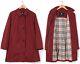 Vintage Women Burberry Coat Jacket Cotton Nova Check Lining Red Size Eu 44 Us 14