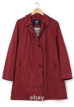 Vintage Women BURBERRY Coat Jacket Cotton Nova Check Lining Red Size EU 44 US 14