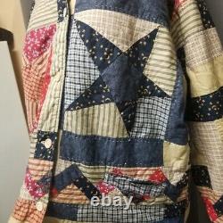 Vintage Women's Coat Embroidered Quilt Jacket Patchwork Blanket Bohemian LG
