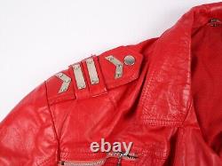 Vintage Women's Red Leather Biker Jacket Size L