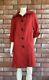 Vintage Women's Red Pea Coat 100% Cotton Size Small