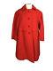 Vintage Womens 1960s Frank Gallant Red Overcoat Pockets Wool Swing Heavy Size M