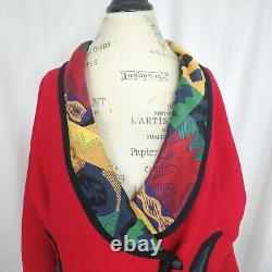 Vintage Womens Art to Wear Jacket Large Viki Amiko Red 90s