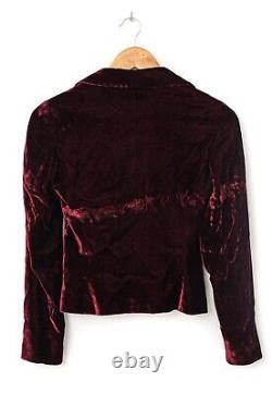 Vintage Womens DOLCE & GABBANA D&G Velour Blazer Jacket Coat Red Size IT 38 US 2