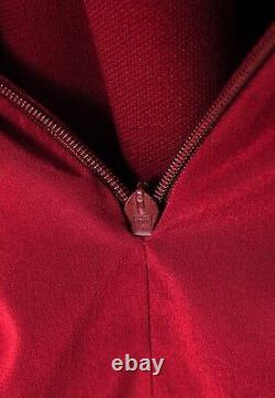 Vintage Womens GUCCI Dress Sheath A-Line V Neck 3/4 Sleeve Red Size EU 44 US 14