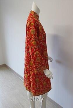 Vintage Womens Indian Boho Handmade Embroidered Coat Jacket Unique