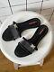Vintage Womens Prada Shoes Sandals Red Tab Slippers Flats Black Size 36 1/2