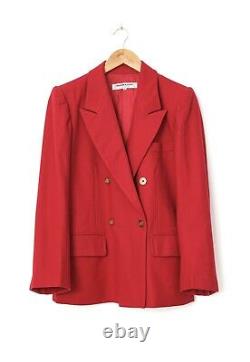 Vintage Womens SAINT LAURENT Rive Gauche Double Breasted Blazer Coat Jacket