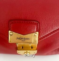 Vintage YSL YVES SAINT LAURENT Smooth Leather Sac Dandy Bag with Gold Strap