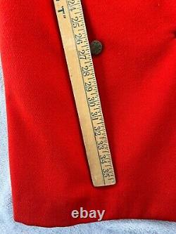 Vintage Young Elegant Jim Baldwin Coat Womens Red Wool Button Up Gold Chain