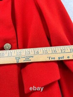 Vintage Young Elegant Jim Baldwin Coat Womens Red Wool Button Up Gold Chain