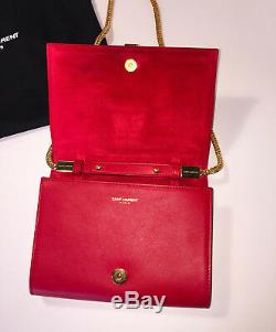 Vintage Yves Saint Laurent YSL Mini Y Ligne Red Leather Crossbody Bag RARE