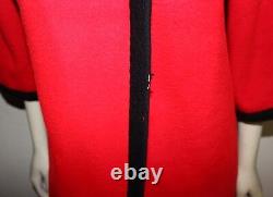 Vintage herringbone and red modernist space age collar reversible coat