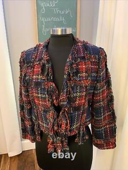 Vintage moschino cheap and chic tweed blazer women's size US 8 red plaid