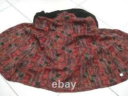 Vintage red DUSTER DRESS COAT 8 10 velvet boho victorian retro smoking jacket