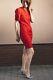 Vintage Red Beads Dress 100% Silk Beaded Cocktail Party Evening Dress