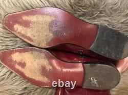 Vintage red patent leather burberry boots size 38