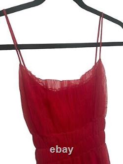 Vivienne Tam Vintage Red Mesh Midi Dress Size 0