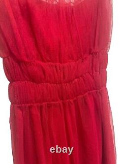 Vivienne Tam Vintage Red Mesh Midi Dress Size 0