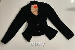 Vivienne Westwood Red label Black vintage velvet jacket 42 With Built In Bustier