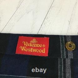 Vivienne Westwood Vintage Red Label High Collared Tartan Shirt Dress Italy 90s