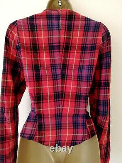 Vivienne Westwood Vintage Red Tartan Jacket Blouse Size IT44 UK 10-12