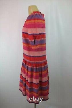 Vtg 70s Willi of California Striped Drop Waist Puffy Sleeve Sundress Dress sz 4