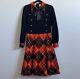 Vtg Elizabeth Arden New York Red Black Yellow Plaid Fall Winter Holiday Dress