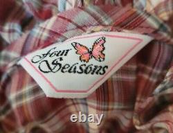Vtg FOUR SEASONS Women Sz 12 Shirt & Skirt Dress Western Victorian Button Plaid