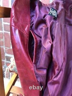 Vtg Leather Women's Sz S Red 4/6 Leather Vintage Moto Jacket Retro 80's