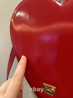 Vtg. Moschino Redwall Red Heart Purse with Strap
