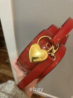 Vtg. Moschino Redwall Red Heart Purse with Strap