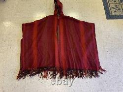 Vtg One of a Kind handwoven Fibers for All Seasons hooded blanket poncho, Zoller