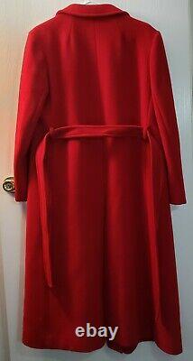Vtg Pendleton Long Red 100% virgin wool coat approx size 12