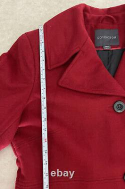 Vtg Wool Blend Button Up Coat by Covington Women's XL Red Lined NWT MSRP $160
