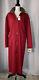 Woolrich Nwt Red Wool Coat Long Leather Collar Patches Lined Usa Vintage Sz Xl