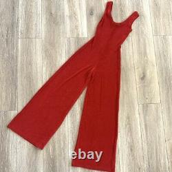 WOW! Vintage 80s 90s Betsey Johnson Jumpsuit Red Flare Sexy Bodycon XS S