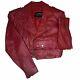 Wilsons Cropped Leather Jacket Red Unisex Vintage Size Xs Moto Style