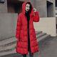 Winter Vintage Chinese Style Long Down Jacket Women Thick Warm Hooded Warm Coat